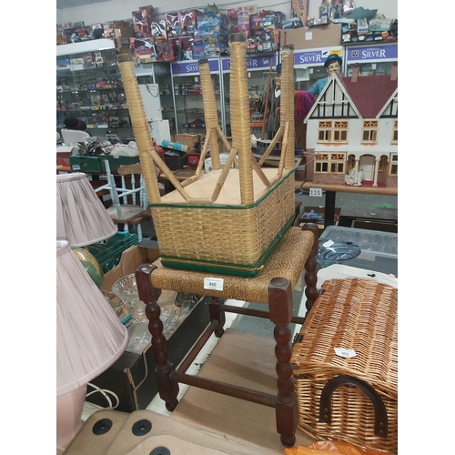 450 - wicker foot stool & storage box