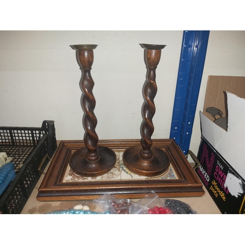 45A - Candle sticks & Tray