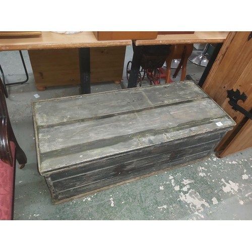 97 - 4 foot, antique large trunk/logbox