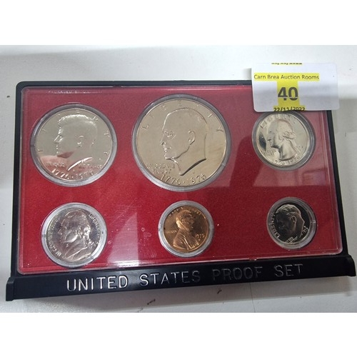 40 - U.S. MINT 1976 Proof Set 6 Coin Set Cent,Nickel,Dime,Quarter,Half Dollar,Dollar