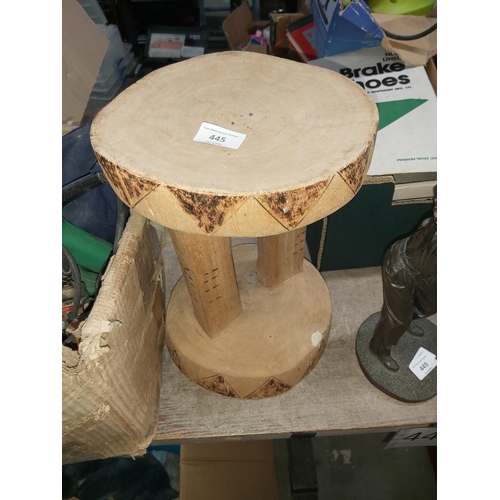 445 - rustic carved log stool