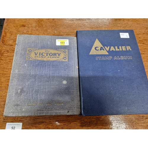 433 - Blue Victory Stamp Album & Cavalier Album World Collection