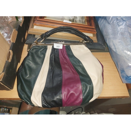 103 - bimble & lola leather handbag