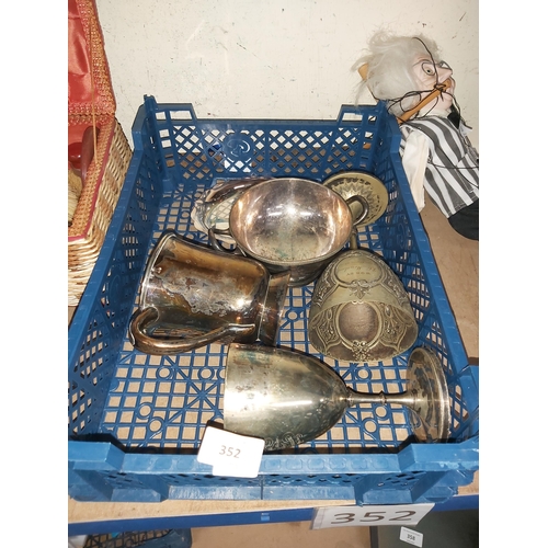 352 - Silver Plated Trophy Cups etc