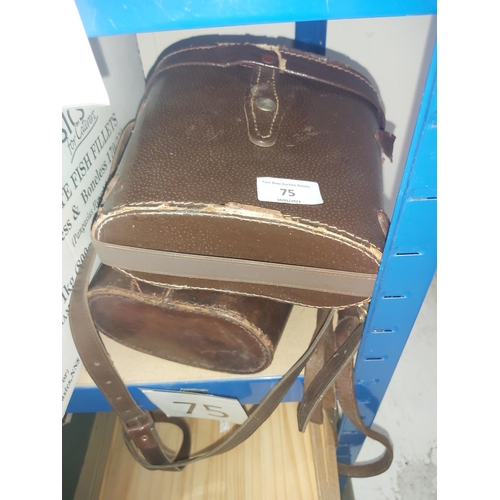 75 - 2 x leather vintage binocular cases