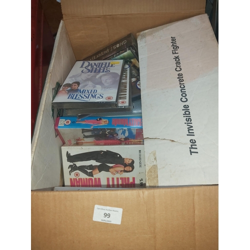 99 - box video tapes & dvd's