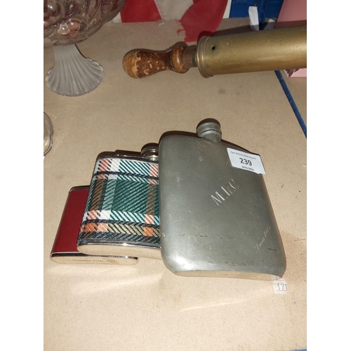 239 - 3 Vintage Hipflasks