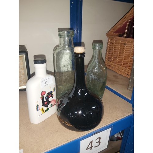 43 - 4 x glass bottles