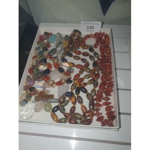 140 - 4 semi precious stones necklaces & bracelets