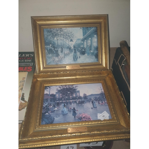 45 - 2 gold framed pictures