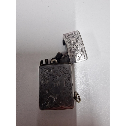 51 - c1915 Vintage Sterling Silver Semi Automatic Lighter