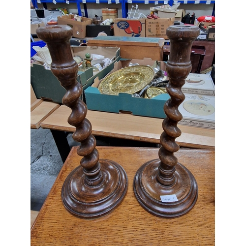 440C - Pair barley twist candle sticks