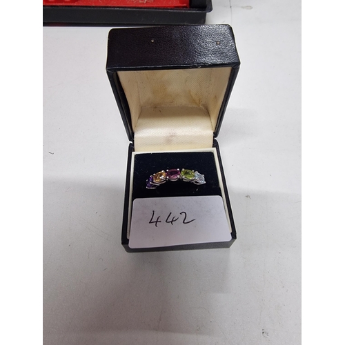 442 - 925 multi gem ring R/S