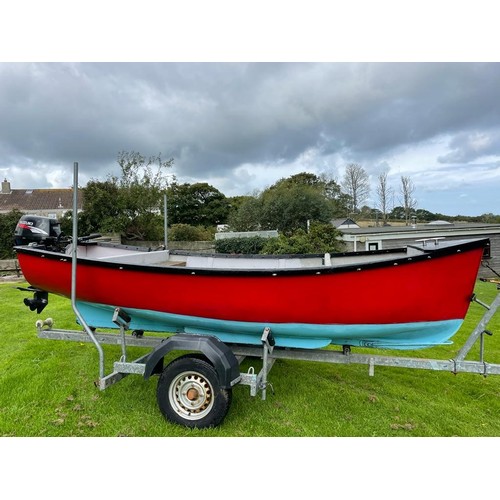 62A - 16ft Crawler with 15hp Suzuki out board, oars, jackets, anchor, buoys etc