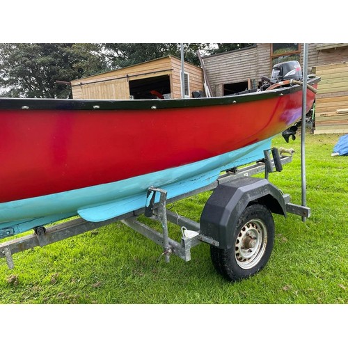 62A - 16ft Crawler with 15hp Suzuki out board, oars, jackets, anchor, buoys etc