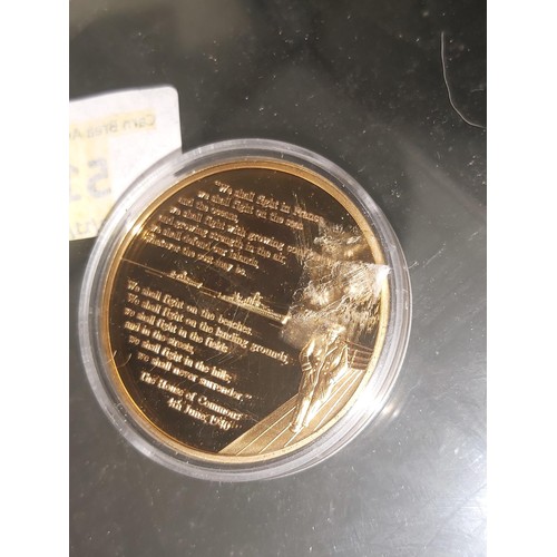 582 - Winston Churchill commemorative coin, 2010 (Gold plated)