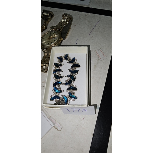 177A - abalone shell butterfly bracelet