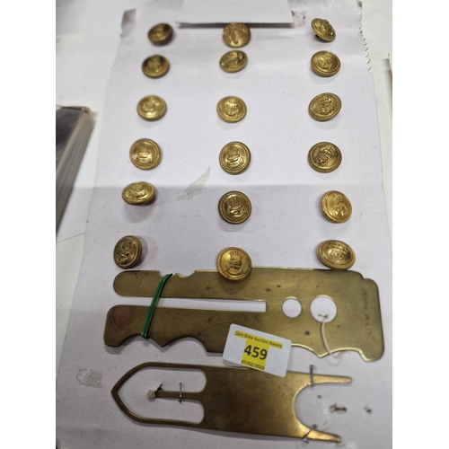 653 - Navel brass buttons and polish plates