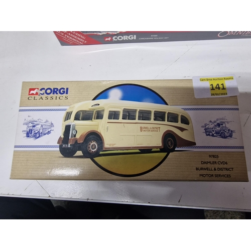 141 - CORGI DAIMLER CVD6 COACH BURWELL & DISTRICT CAMBRIDGE 1/50 97825