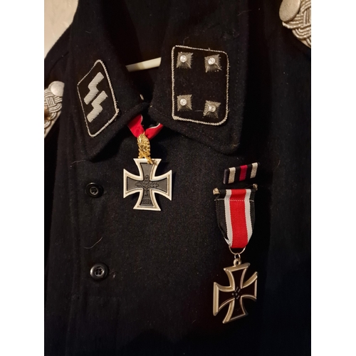 137A - German Black panzer coat with badges