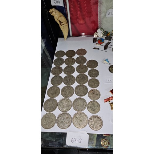 646 - Silver coins, 358gr