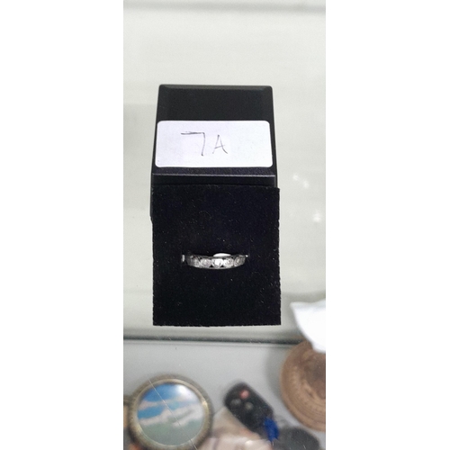 7A - 9ct White Gold Diamond Band Ring - Size J 1/2