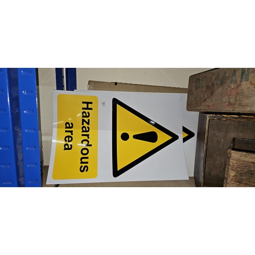 297 - men at work & hazardous area signs