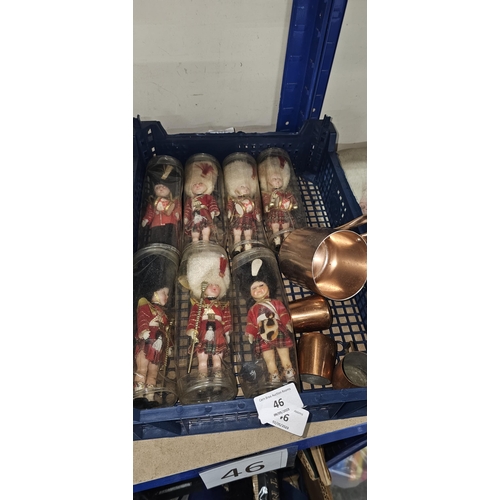 46 - tray of dolls etc