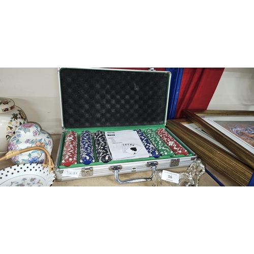 56A - brand new metal cased poker set