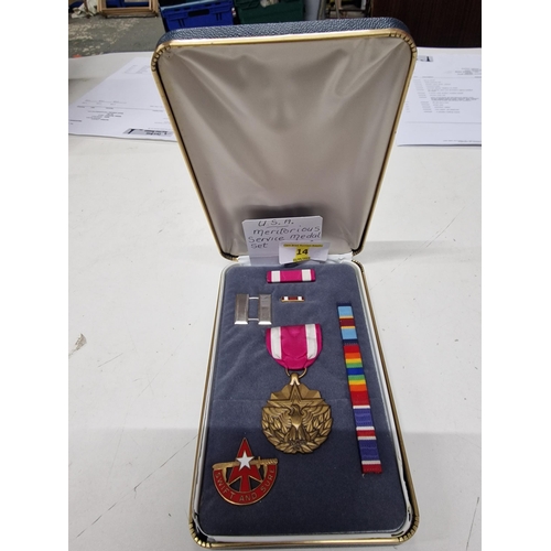 14 - usa meritorius service medal boxed set