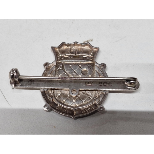 7 - WW2 ROYAL NAVAL PATROL SERVICE MINESWEEPING & ANTI SUBMARINE M/S A/S PIN BADGE SILVER HALL MARKED