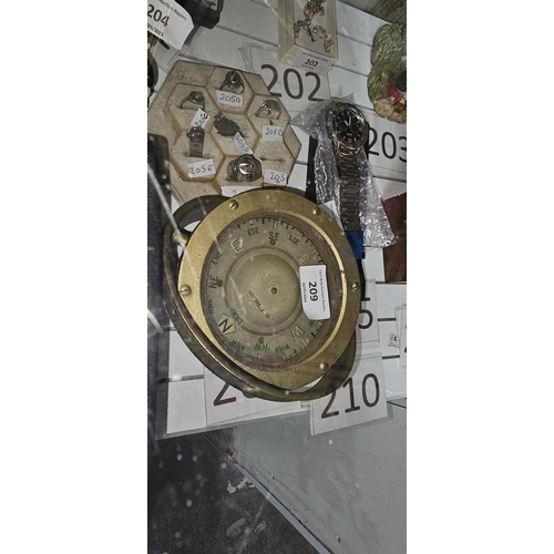 209 - Brass gimble compass