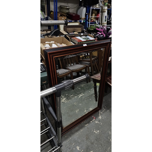 497 - large mahogany bevelled mirror UNABLE TO POST