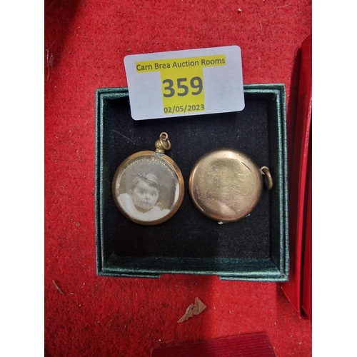 359 - 2 x early 1900c pinchbeck gold lockets