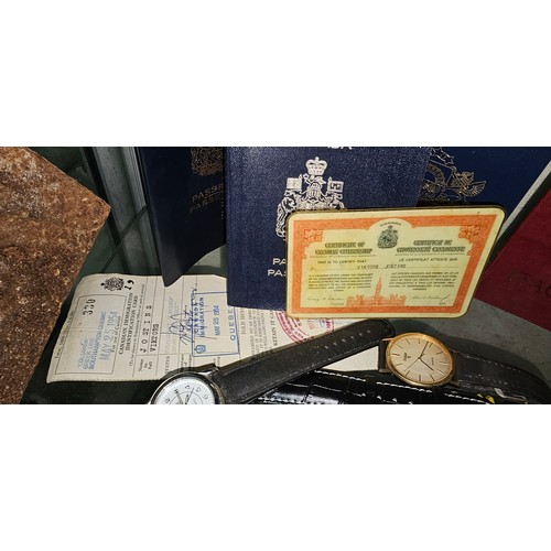 637 - 2 vintage Canadian passports of 1 person, 1Canadian citizenship certificate,1 Canadian immigration I... 