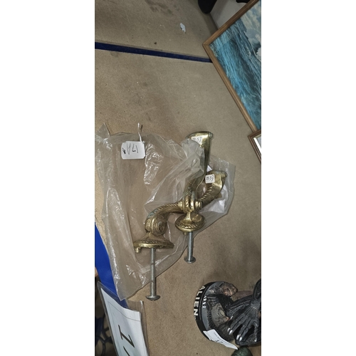 17A - 2 solid brass door handles