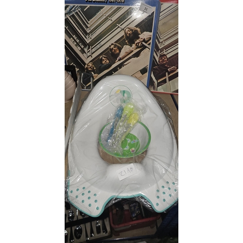 21A - baby toilet seat, spoons & dish