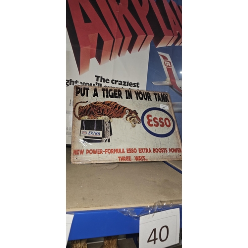 40 - 1 esso metal sign