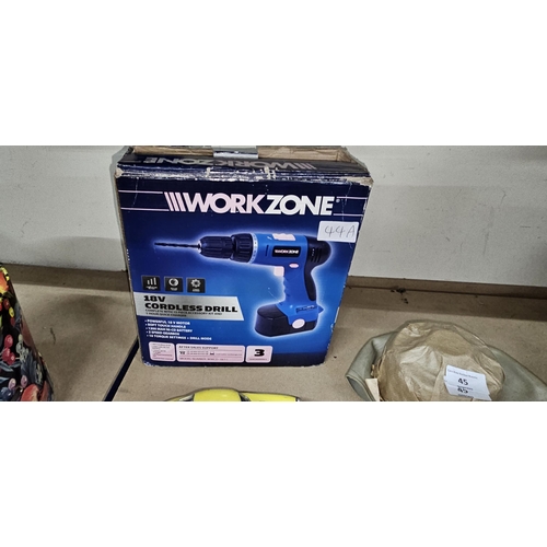 44A - 18v cordless drill in box gwo with charge