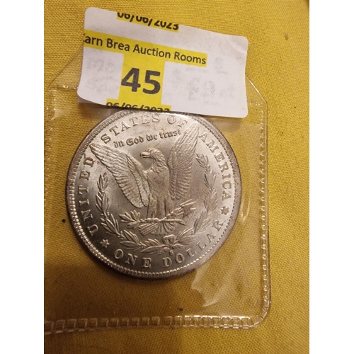 45 - 1880 Morgan dollar specimen