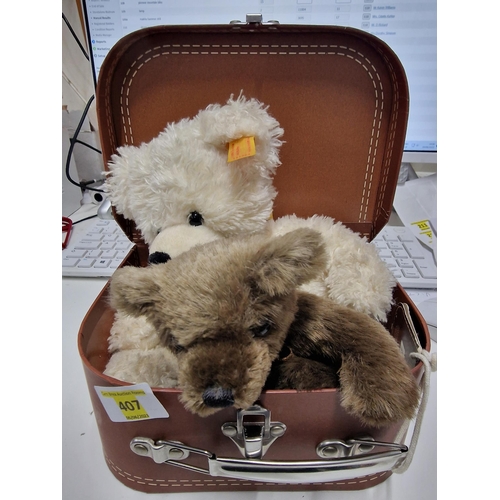 407 - Steiff Lotte suitcase bear & Aurora hand craft bear