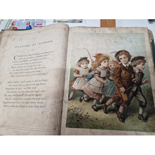 412 - 1860S canvas pages book of kindness with colour plates AF