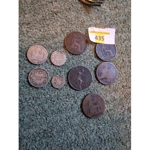 435 - Victorian silver & copper coins