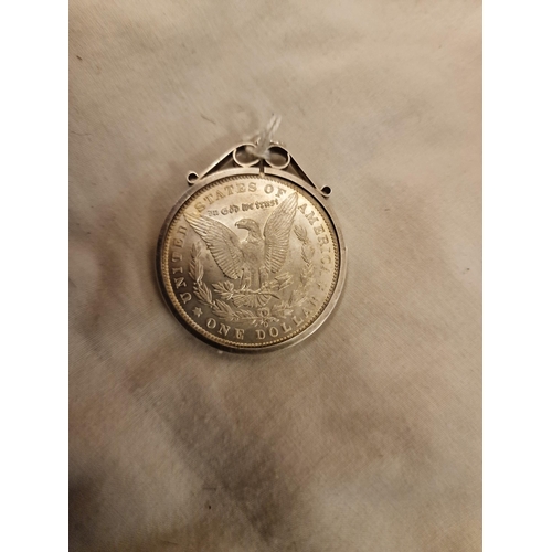 44 - 1888 Silver mounted silver dollar