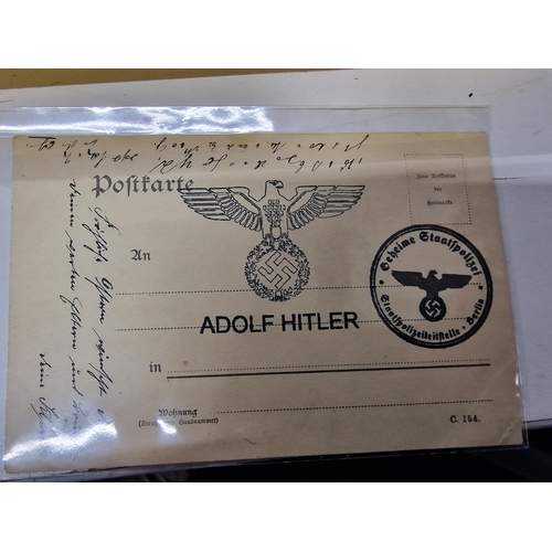 6 - Adolf Hitler signed water colour post card with certificate of authentication