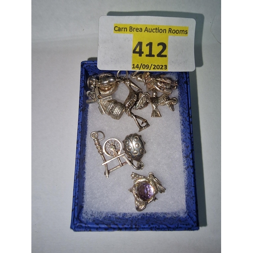 412 - 8 x 925 silver charms