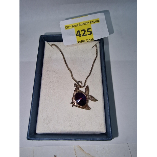 425 - 925 fish pendant & chain