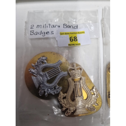 68 - 2 Military Band badges