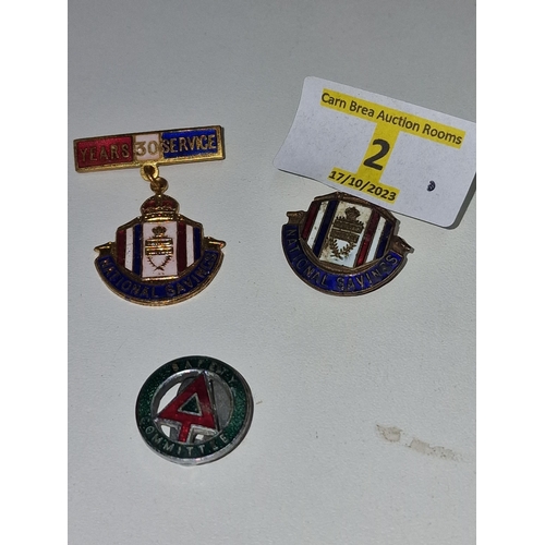 2 - Rare National savings & Safety badges