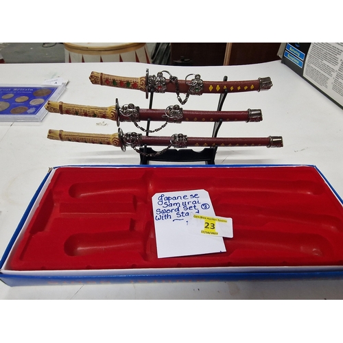 23 - Miniture Samurai Sword set with box